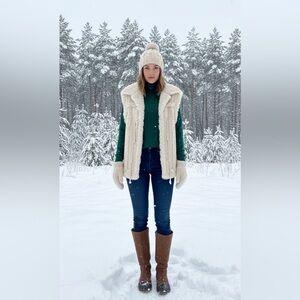 Twisted Heart Shearling Vest